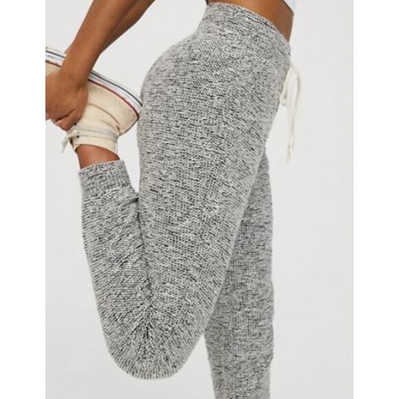 Aerie OFFLINE Womens Snowday Jogger Pants XL Black Knit Drawstring Lounge Cozy - Picture 10 of 10